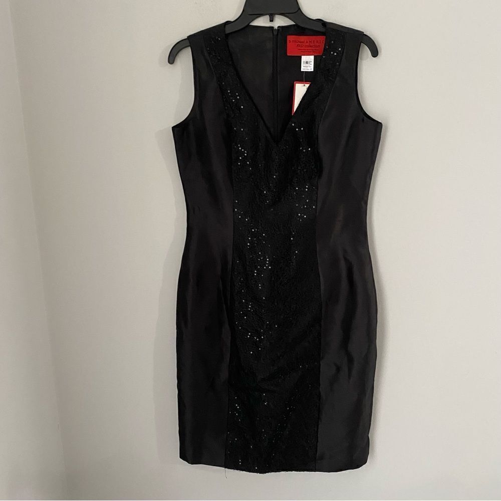 B Michael America Red Collection Women’s V Neck Sleeveless Sequin Mini Dress 6